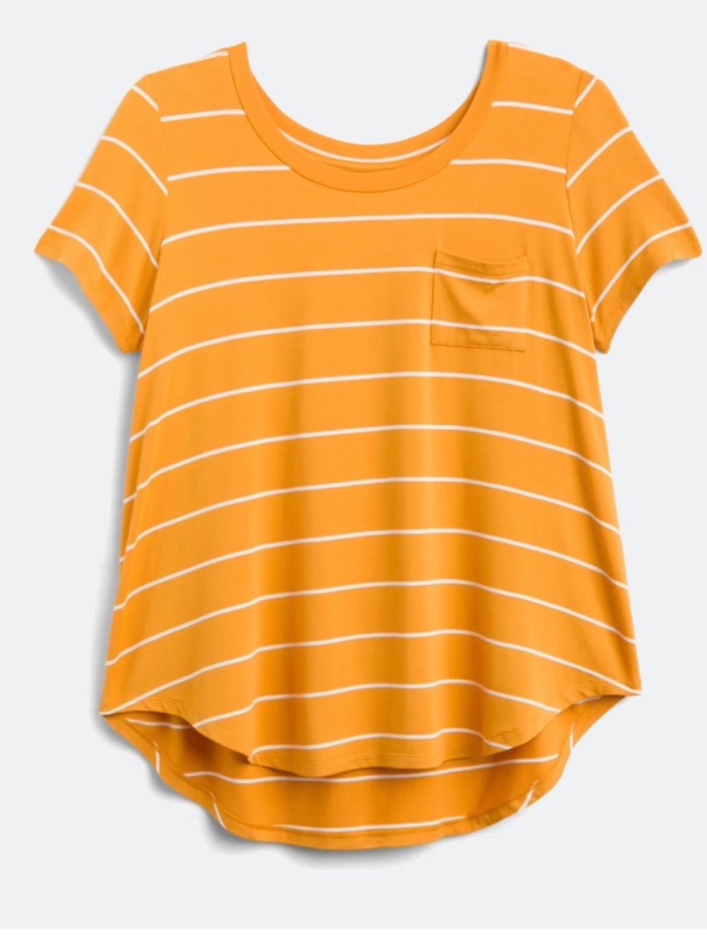 Market & Spruce Mustard Yellow Striped Pocket Tee